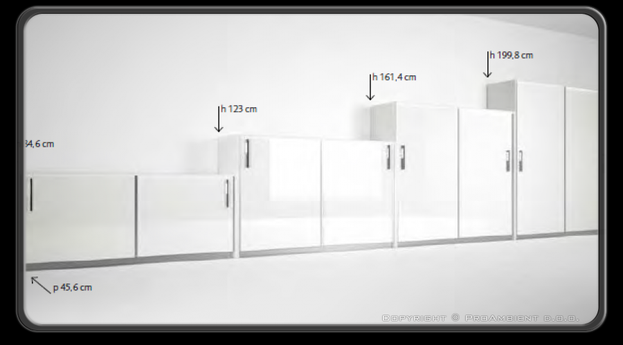 Pisarniške omare - različne višine