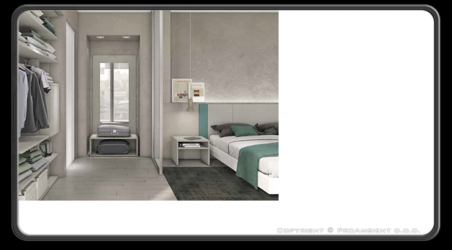 Hotelska soba v svežih barvnih niansah