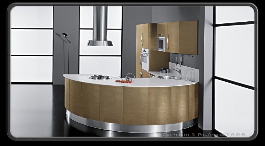 Vrhunska Kuhinja z zlato folijo elitna zlata kuhinja