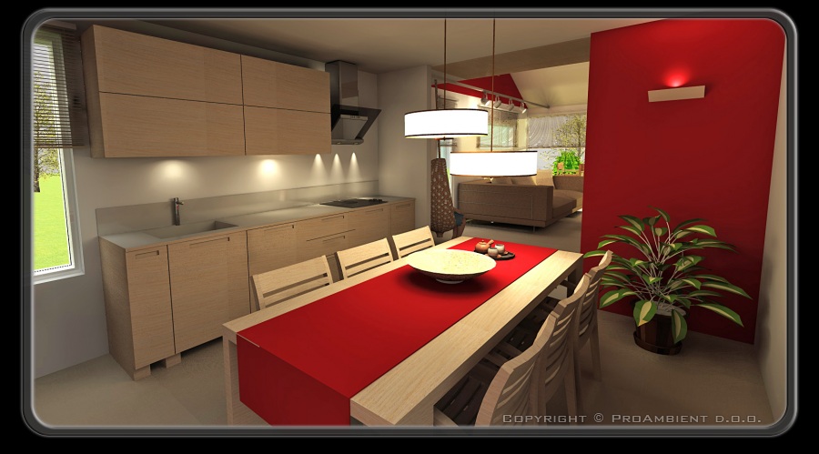 3D disegno dei mobili cucina in massello trieste